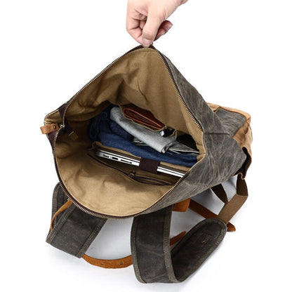 Tom Hollinger |  Wasserdichter Canvas Rucksack mit Rollverschluss im Vintage-Stil