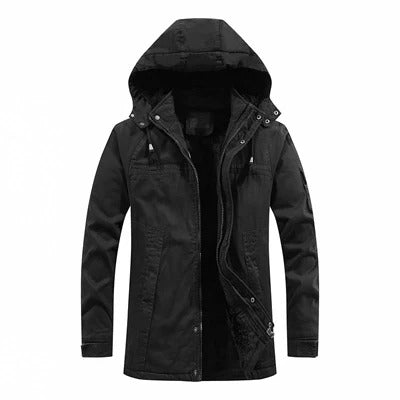 Hooded jacket with Sherpa lining and practical pockets