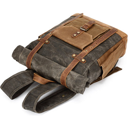 Tom Hollinger |  Wasserdichter Canvas Rucksack mit Rollverschluss im Vintage-Stil
