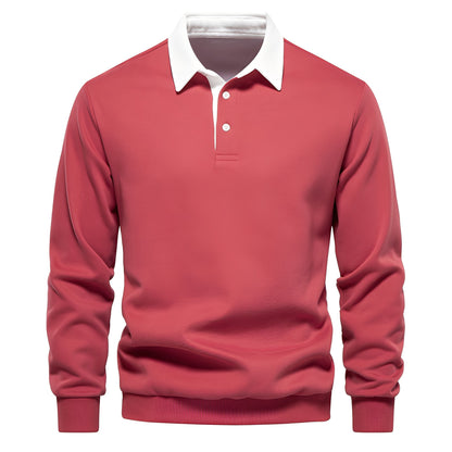 Herren Langarm-Poloshirt aus weichem, atmungsaktivem Stoff