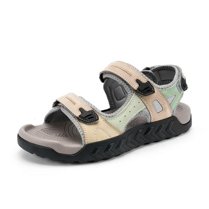 Herren Outdoor-Sandalen aus echtem Leder, atmungsaktiv, rutschfest zum Gehen