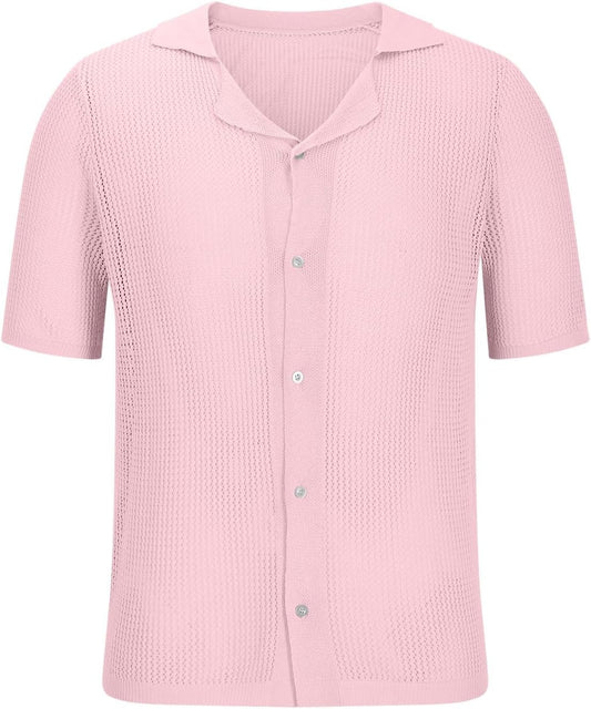 Tom Hollinger | Airy crochet shirt with a button placket