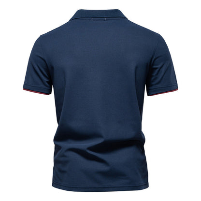 Tom Hollinger | Men's polo shirt with short sleeves and striped embroidery