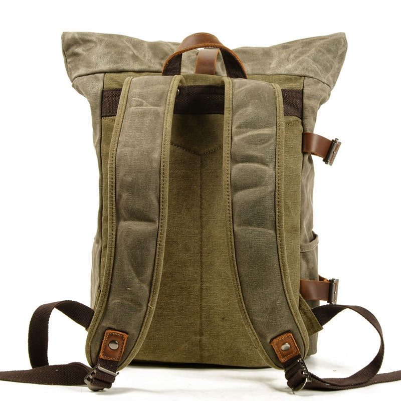 Tom Hollinger |  Canvas Roll-Top Vintage Motorrad Rucksack