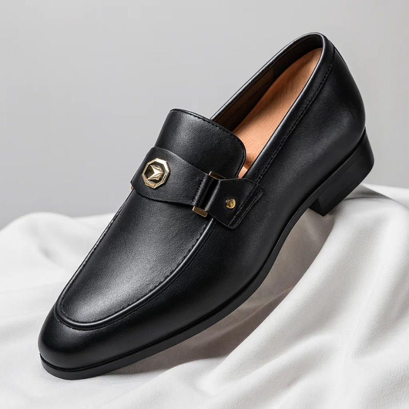 Herren Leder Slipper Loafer Schwarz Braun Navy