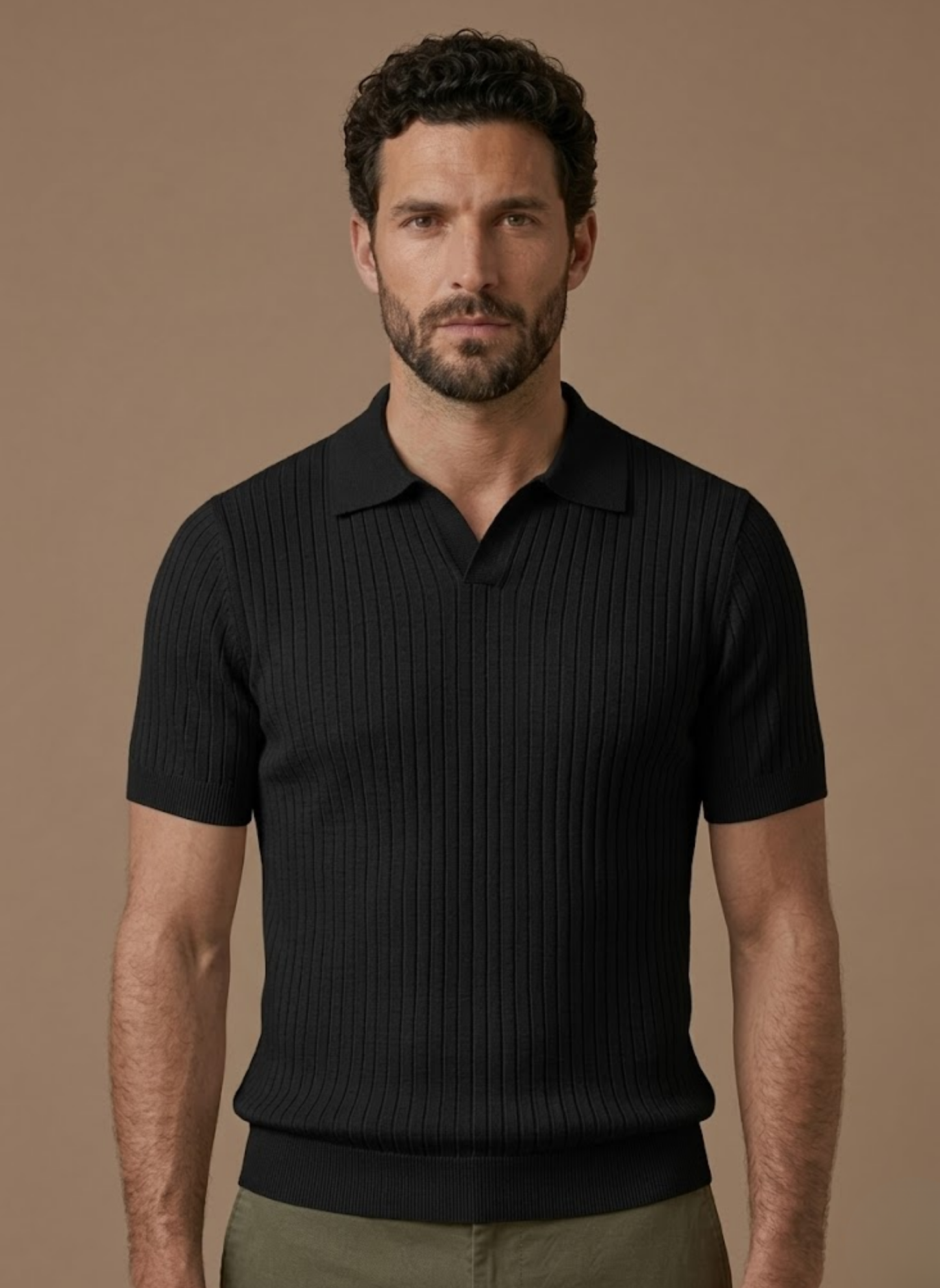 Tom Hollinger | Herren Rippenstrick Poloshirt Leicht Sommer Freizeit