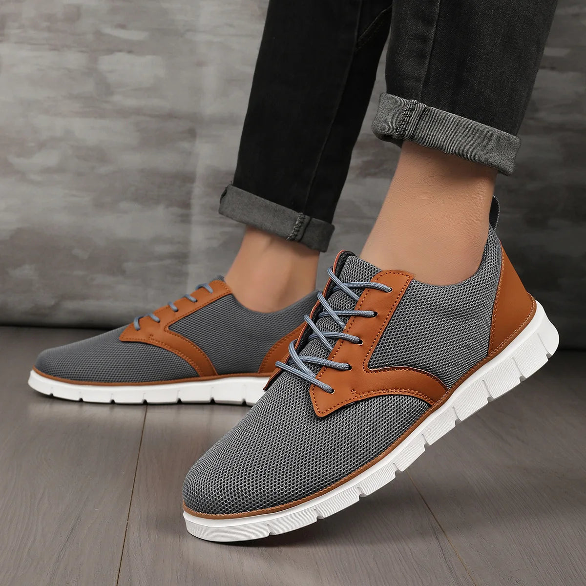 Herren Canvas Leder Sneaker