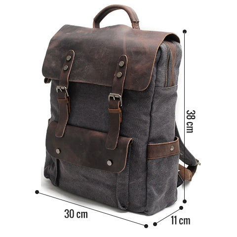 Tom Hollinger |  Vintage Canvas- und Leder-Rucksack für Herren