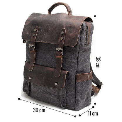 Tom Hollinger |  Vintage Canvas- und Leder-Rucksack für Herren