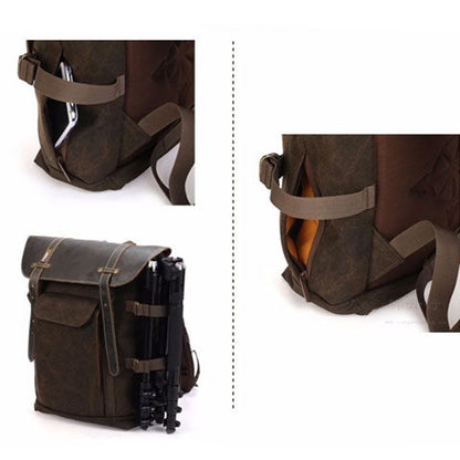 Tom Hollinger |  Canvas- und Leder-Rucksack im Vintage-Kamera-Stil