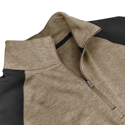 Herren Pullover mit Viertelreißverschluss und Farbblock-Stretch