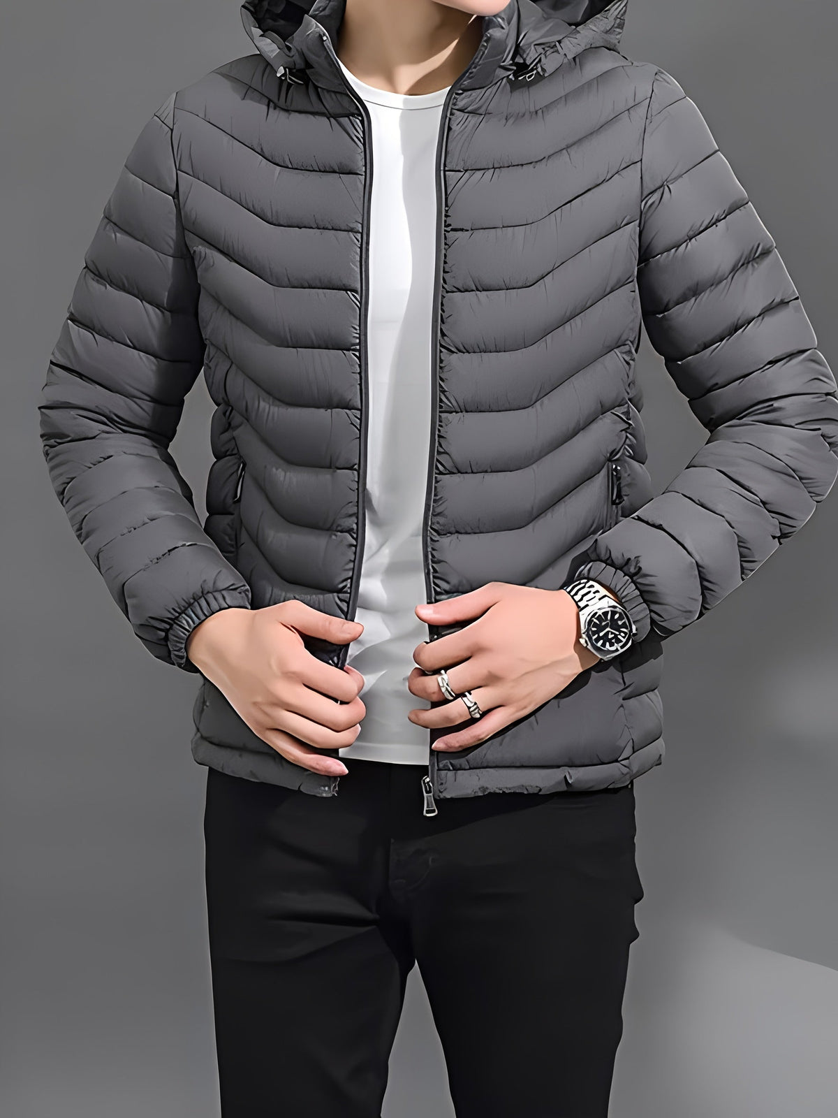 Moderne Herren-Steppjacke für kalte Tage