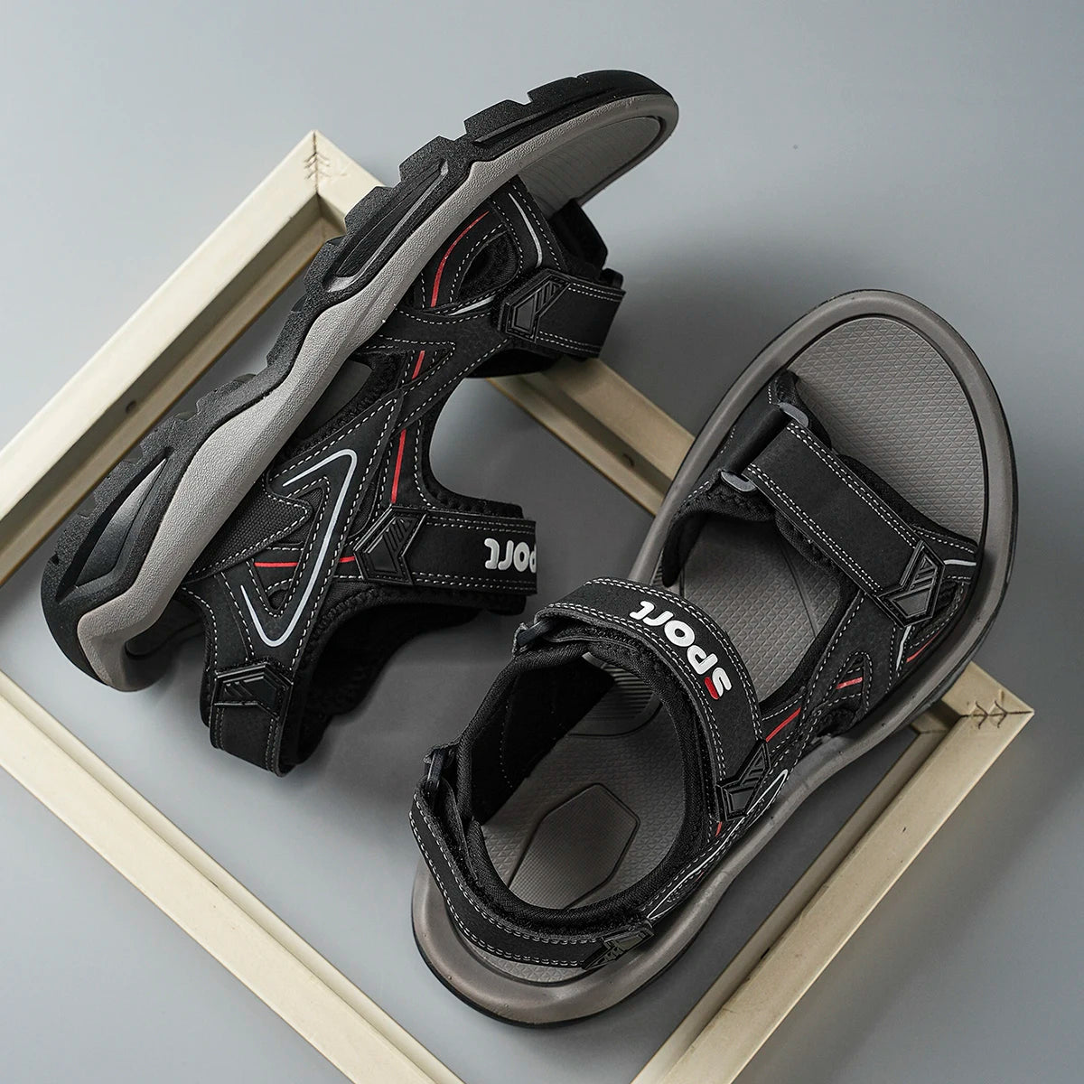Herren Outdoor-Sportsandalen Verstellbar Rutschfeste Wandersandalen