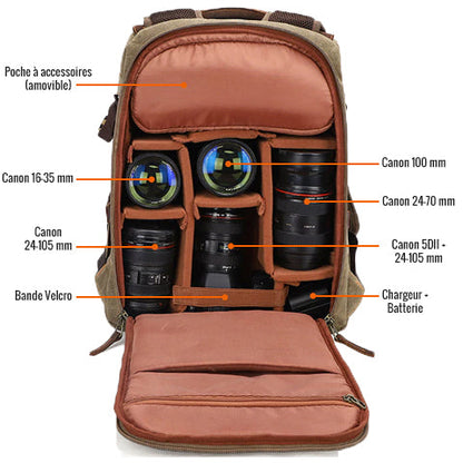 Tom Hollinger |  Vintage-inspirierter robuster Foto-Rucksack Unisex