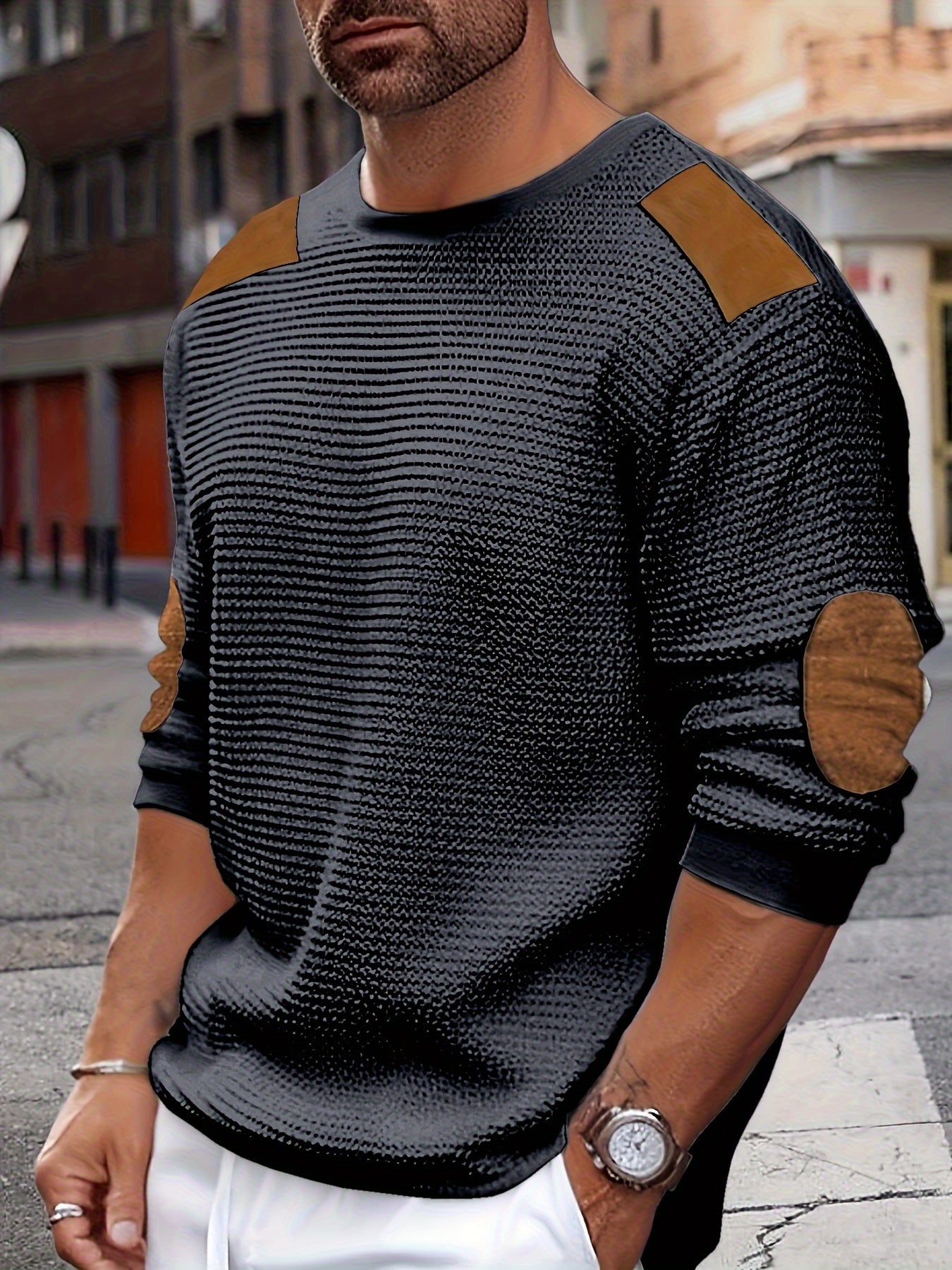 Classic elbow-length knitted sweater