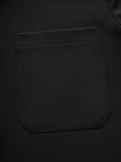 Herren Polyester Kurzarm Polohemd Schwarz