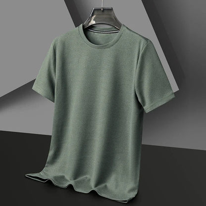 Tom Hollinger | Herren T-Shirt mit Rundhalsausschnitt aus Waffelstrick-Mischgewebe