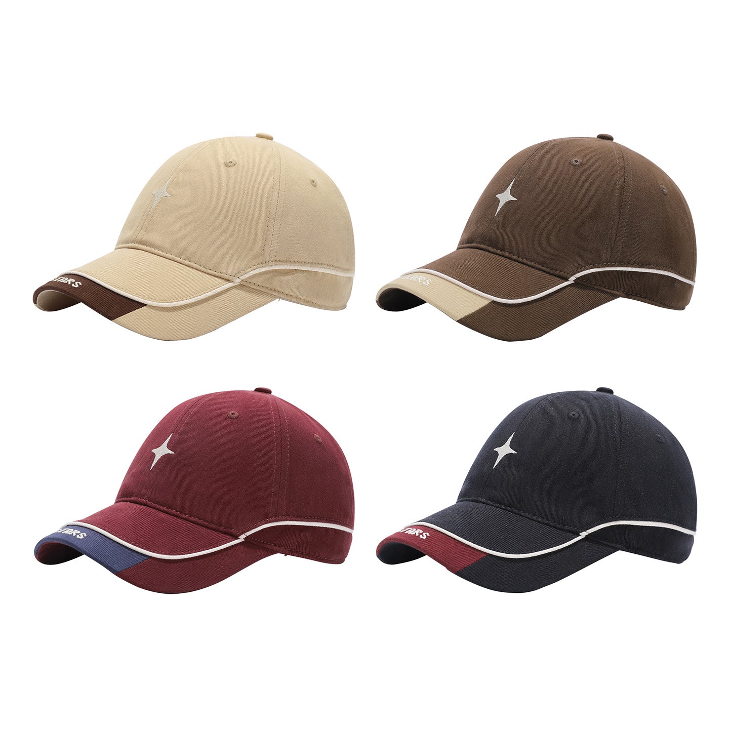 Baseballkappe unisex mit Sternstickerei in kompletter Produktansicht