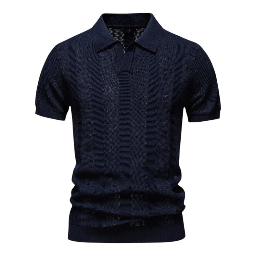 Tom Hollinger | Herren Poloshirt aus offenem Maschenstrick