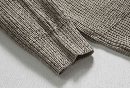 Tom Hollinger | Gemütlicher gestrickter Pullover mit halbem Reißverschluss und verstellbarem Kragen