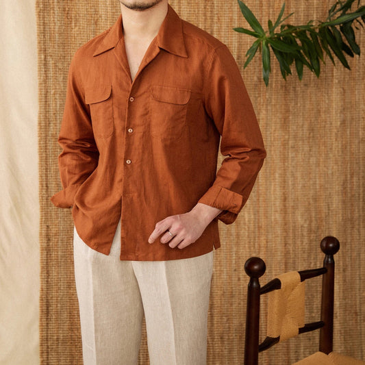 Tom Hollinger | Slightly cut linen shirt with breast pockets
