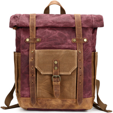 Tom Hollinger |  Wasserdichter Canvas Rucksack mit Rollverschluss im Vintage-Stil