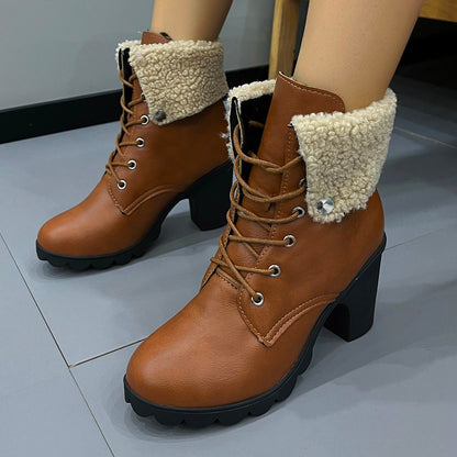 women's winter boots with lacing