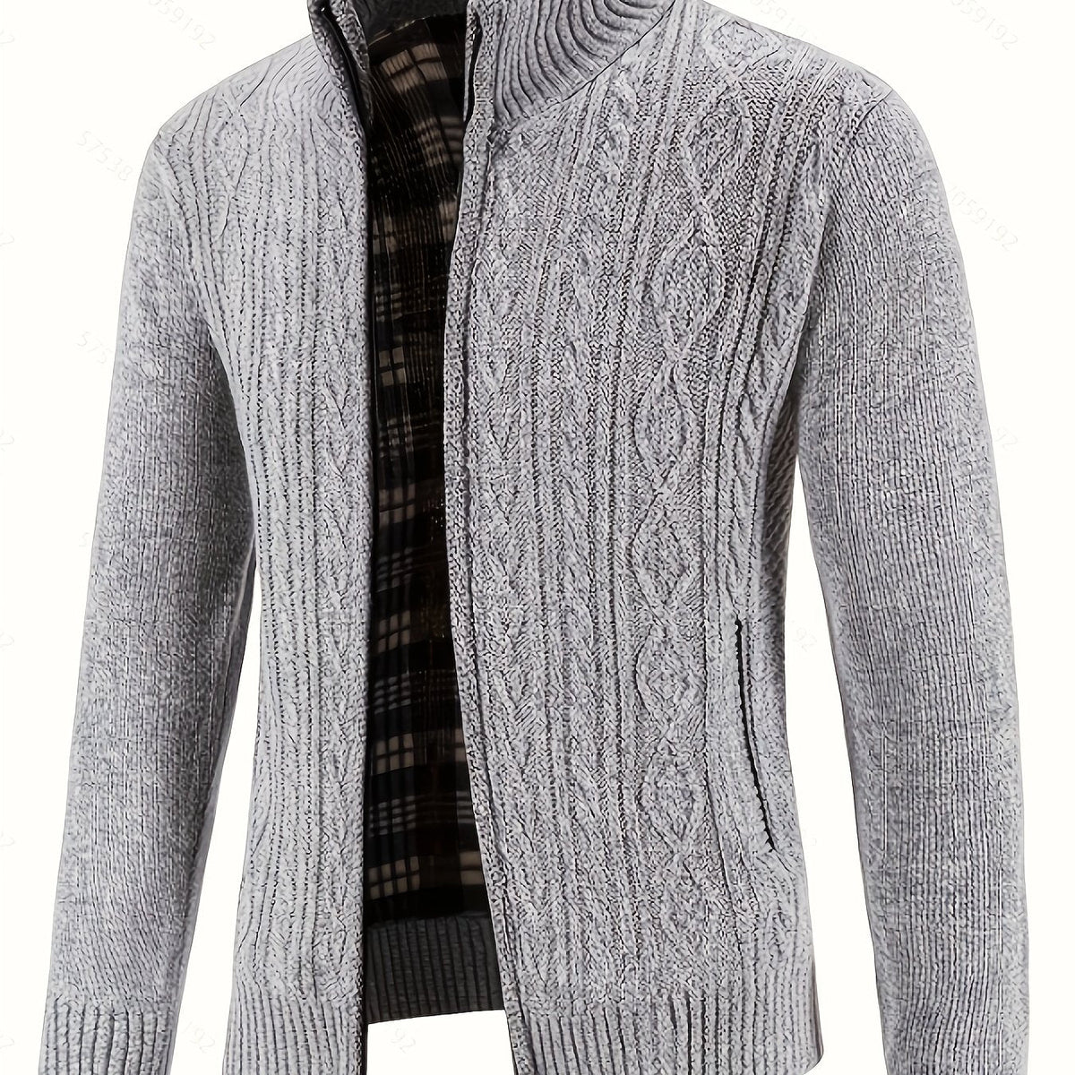 Rückansicht der Herren-Strickjacke mit Struktur