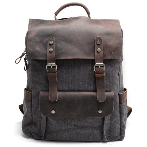 Tom Hollinger |  Vintage Canvas- und Leder-Rucksack für Herren