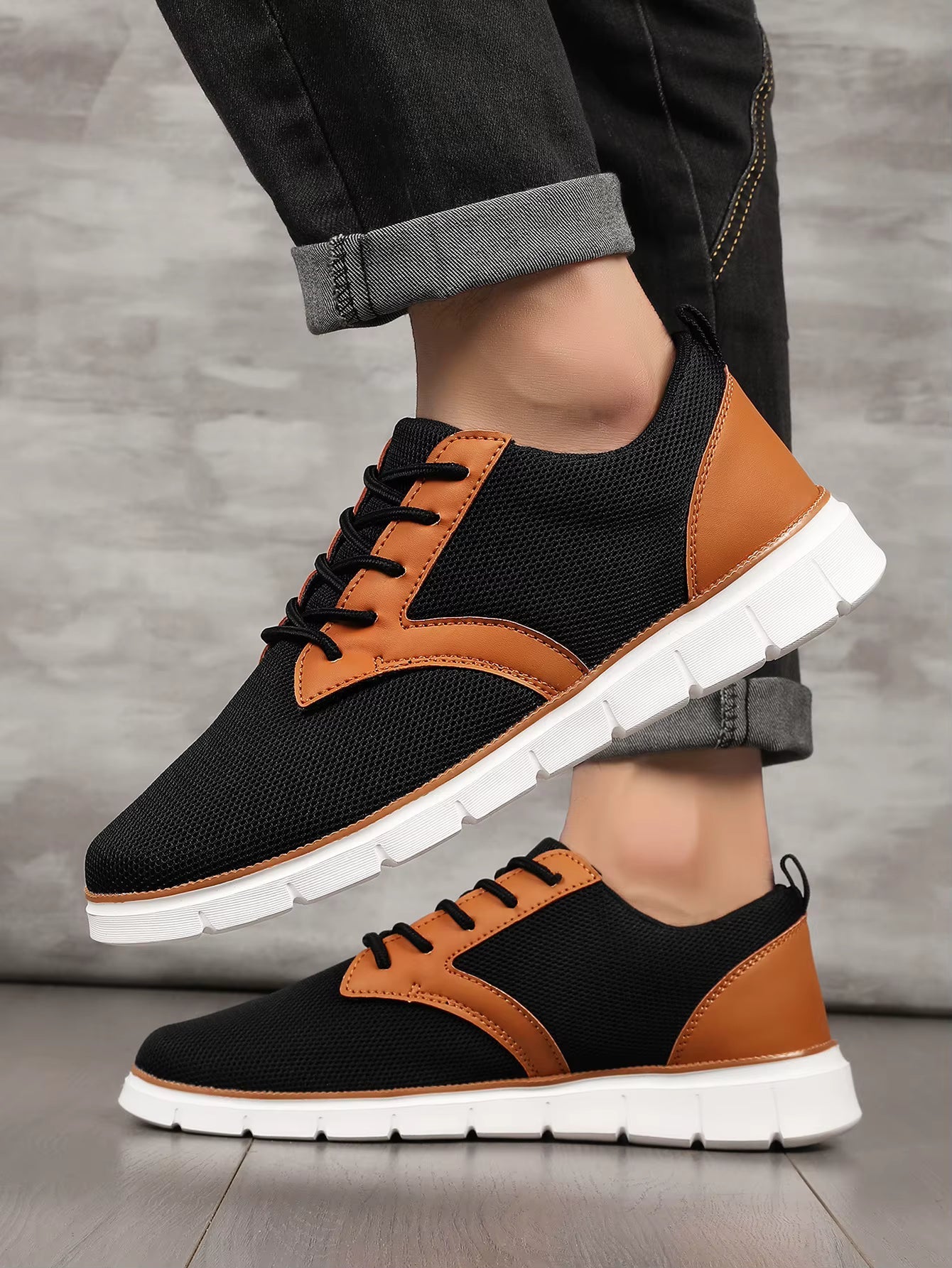 Herren Canvas Leder Sneaker
