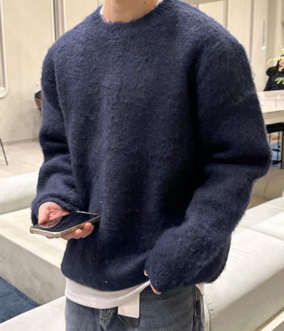 Gemütlicher grobstrukturierter Wollpullover