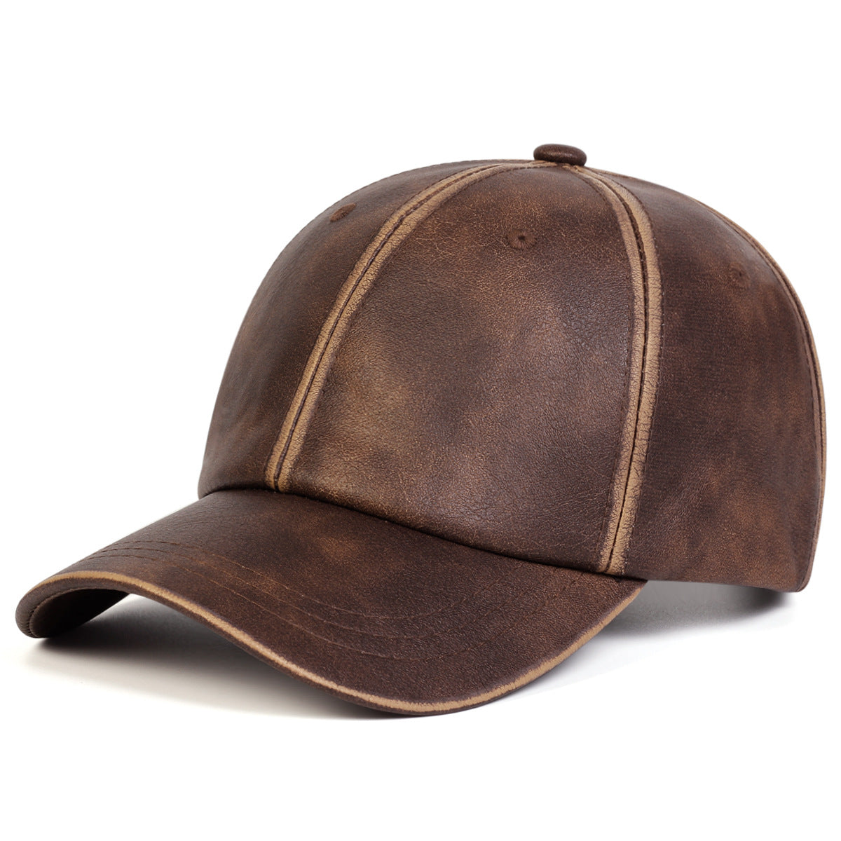 Tom Hollinger |  Echtes Leder Strukturierte Baseballkappe Gewaschen Vintage