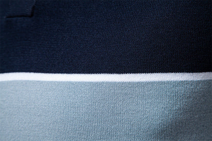 Tom Hollinger | Men's polo shirt with a V-neck, short-sleeved, two-tone, with ribbündchen