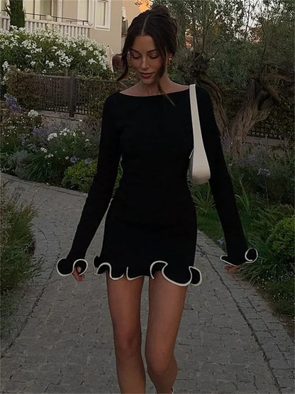 Tom Hollinger | Minikleid mit gewelltem Saum