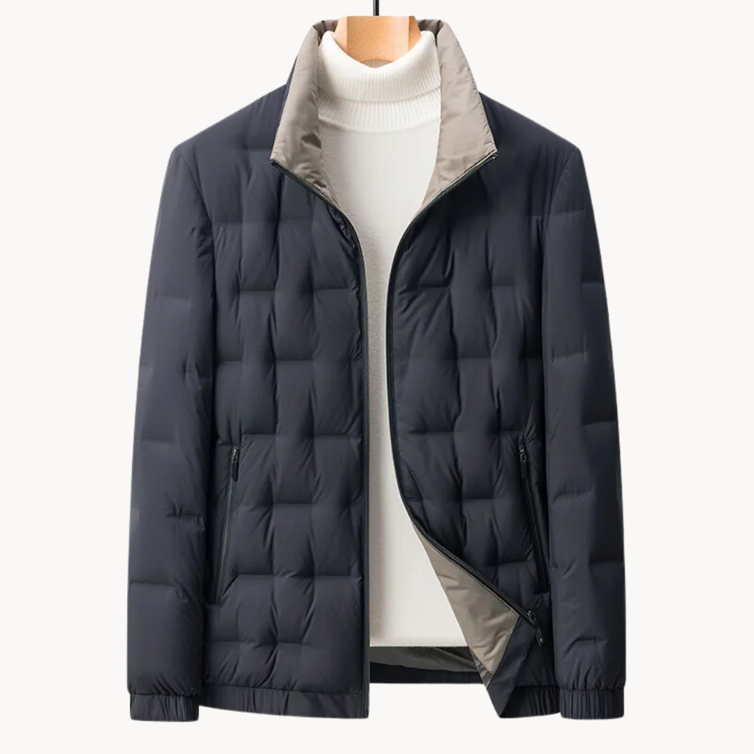 Lässige Herrenjacke mit gesteppter Oberfläche im Detail
