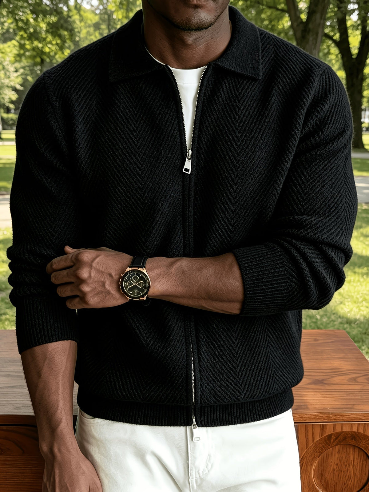 Herren-Strickjacke als vielseitiger Lagenlook