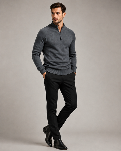 Ärmel und Bündchen des gestrickten Herrenpullovers
