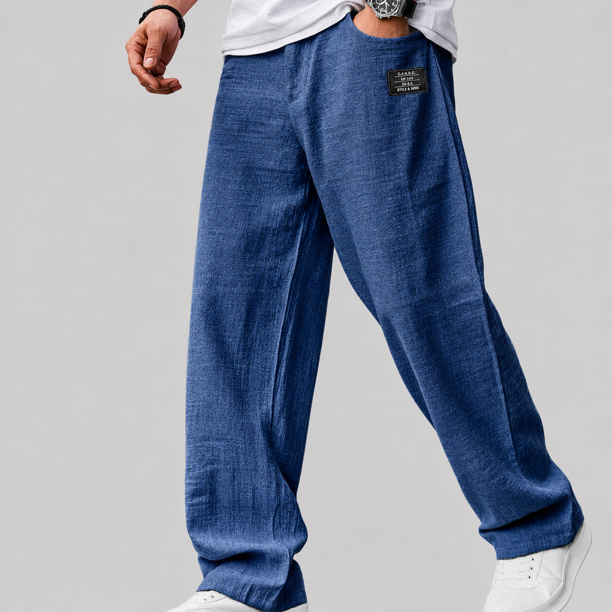 Herren Leinenhose in schlichtem Design mit luftiger Passform
