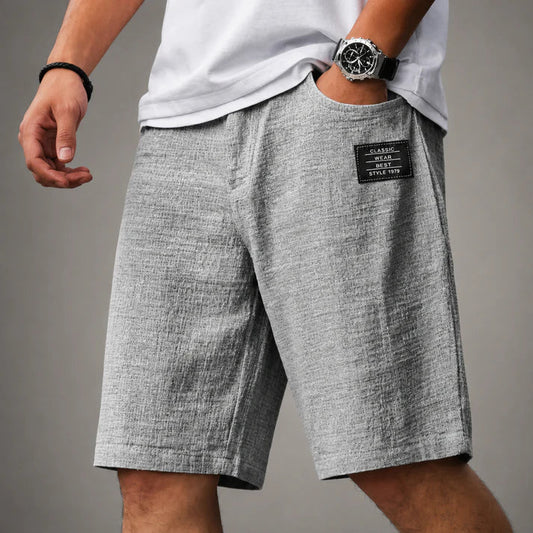 Herren Leinenshorts mit relaxed fit in Vorderansicht
