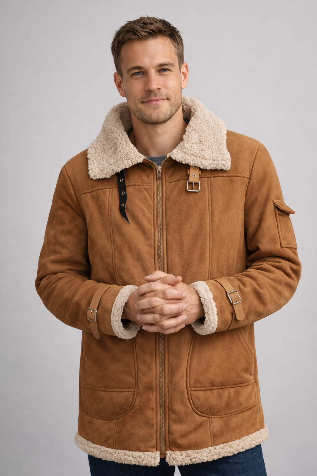 Herren-Fliegerjacke mit klassischem Fliegerjacken-Kragen