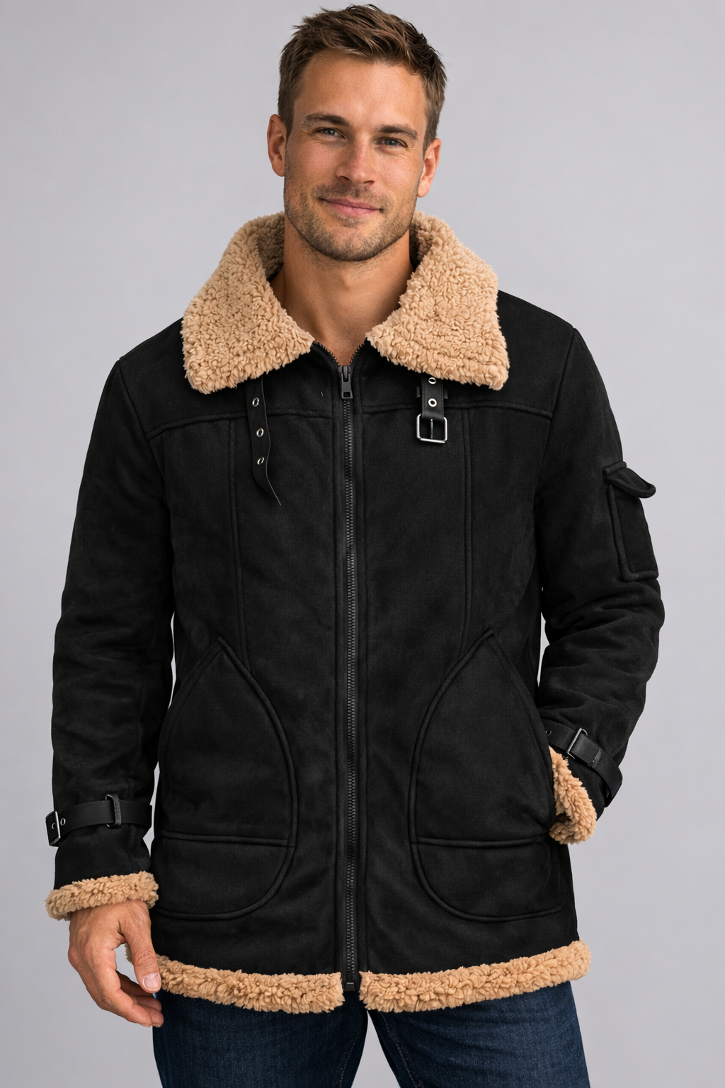 Herren-Fliegerjacke mit praktischen Taschen