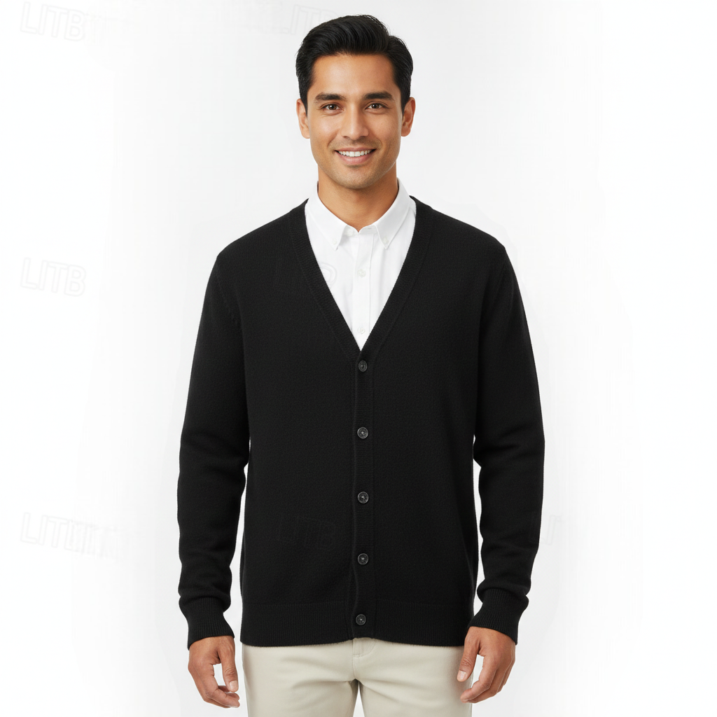Herren Cardigan Mit V Ausschnitt Regular Fit