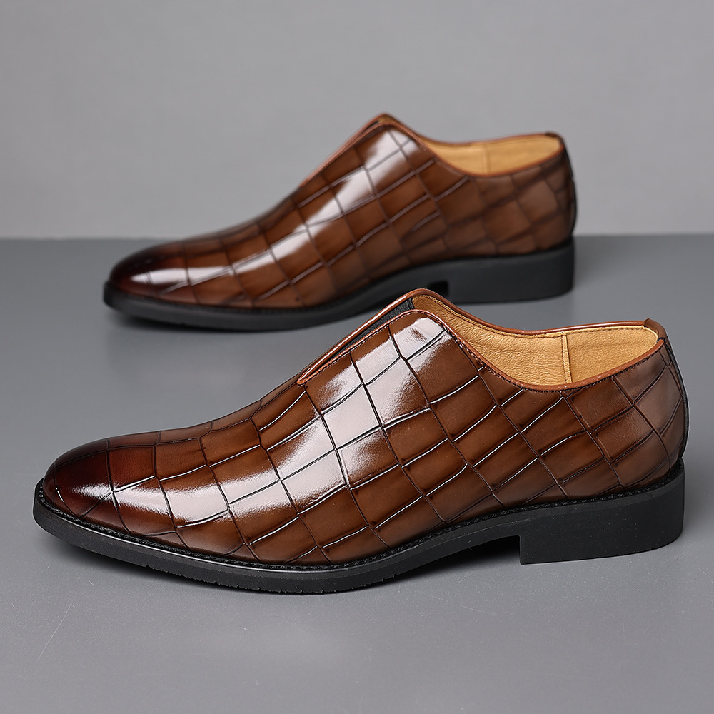 Herren Slip-on-Schuh mit strukturierter Krokoprägung