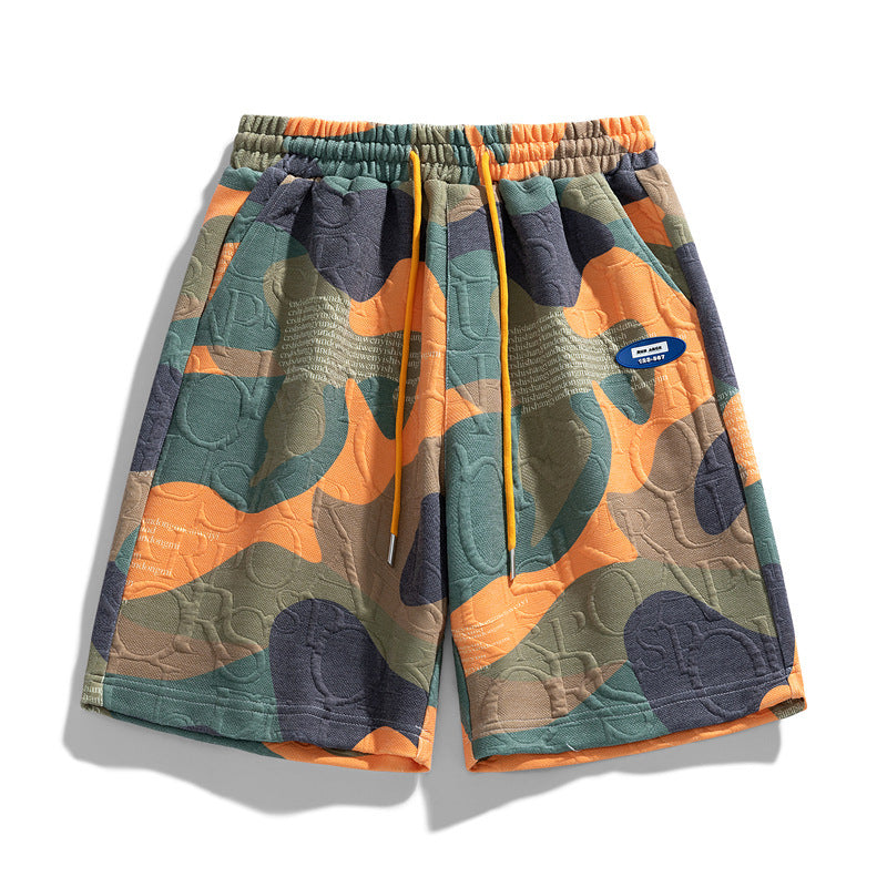 Herren Camo Shorts mit Tunnelzugbund in Frontansicht