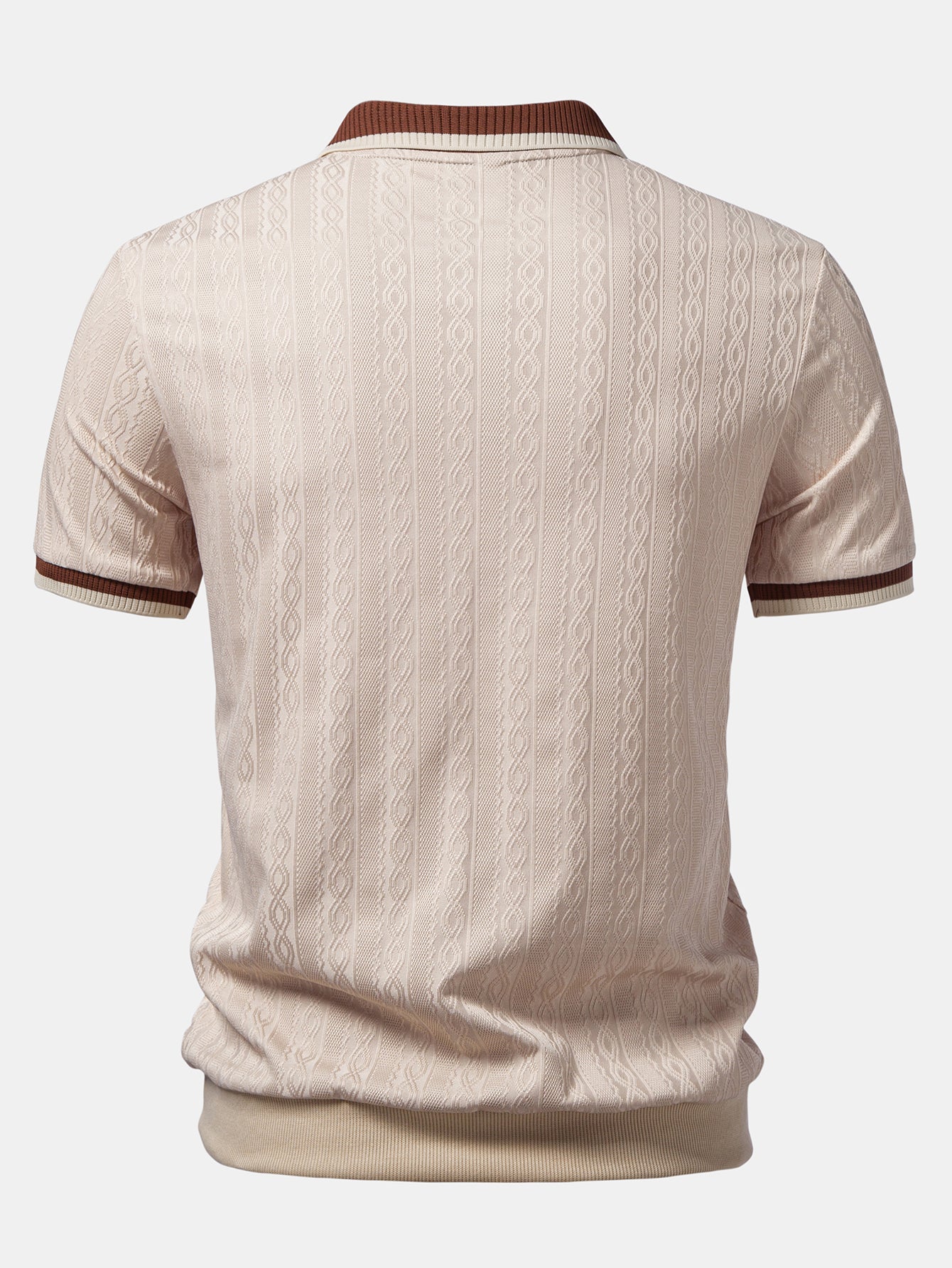 Herren Strick Polohemd mit langen Ärmeln und Regular Fit
