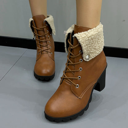 women's winter boots with lacing