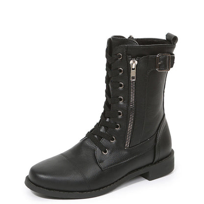 High lace-up boots for women