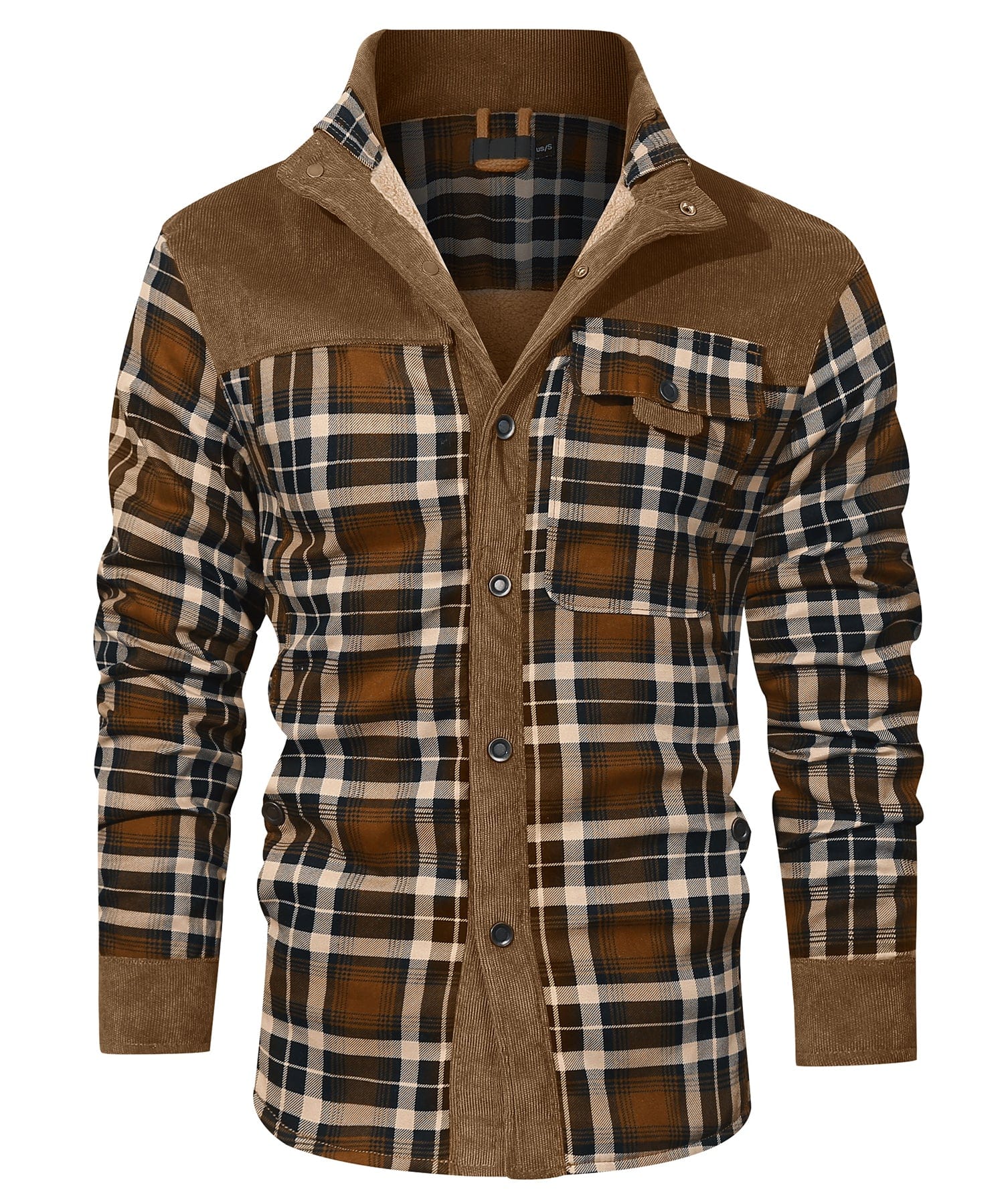 Karierte Jacke mit klassischem Kragen und Knopfverschluss