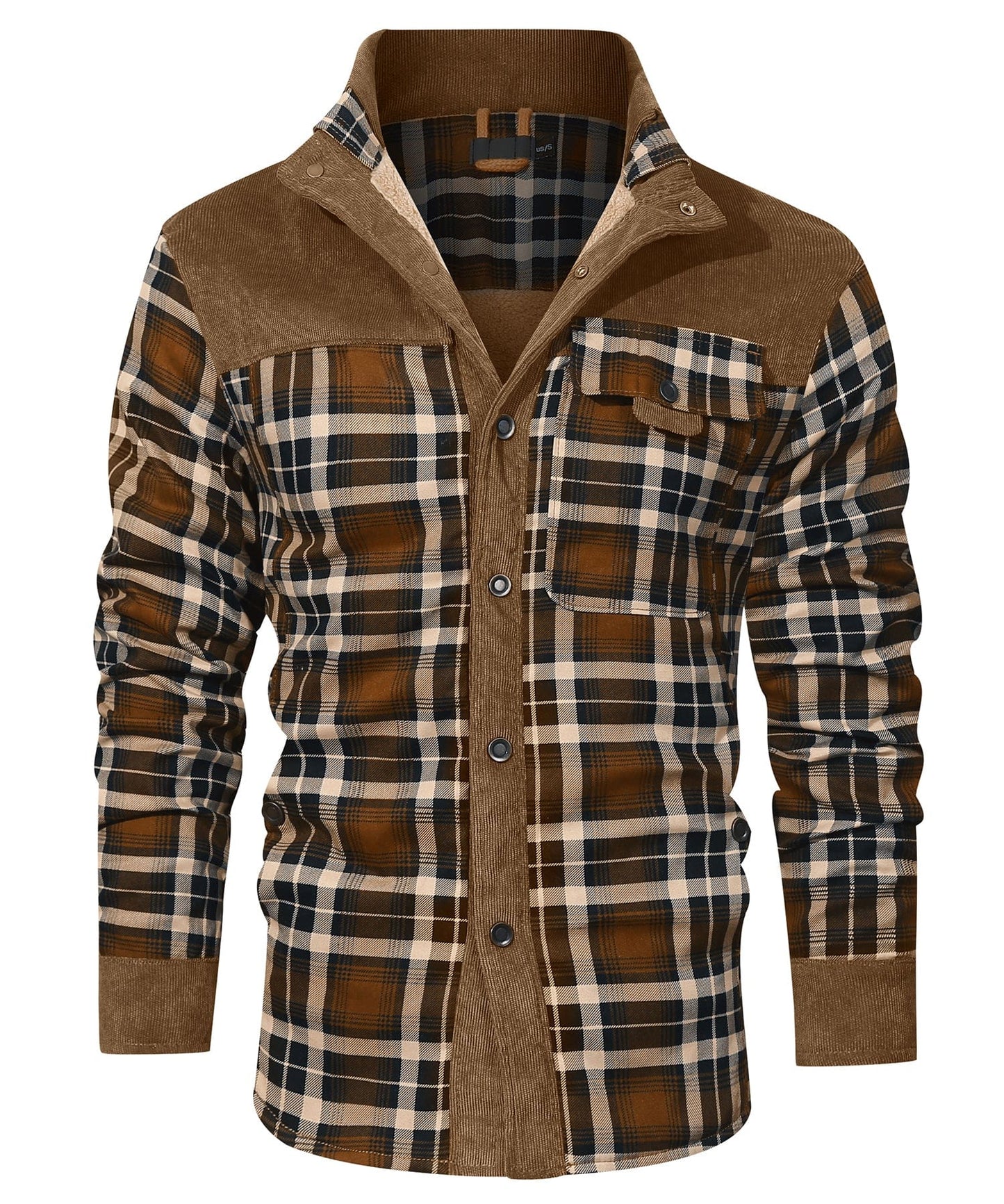 Karierte Flanelljacke Mit Kunstfellfutter