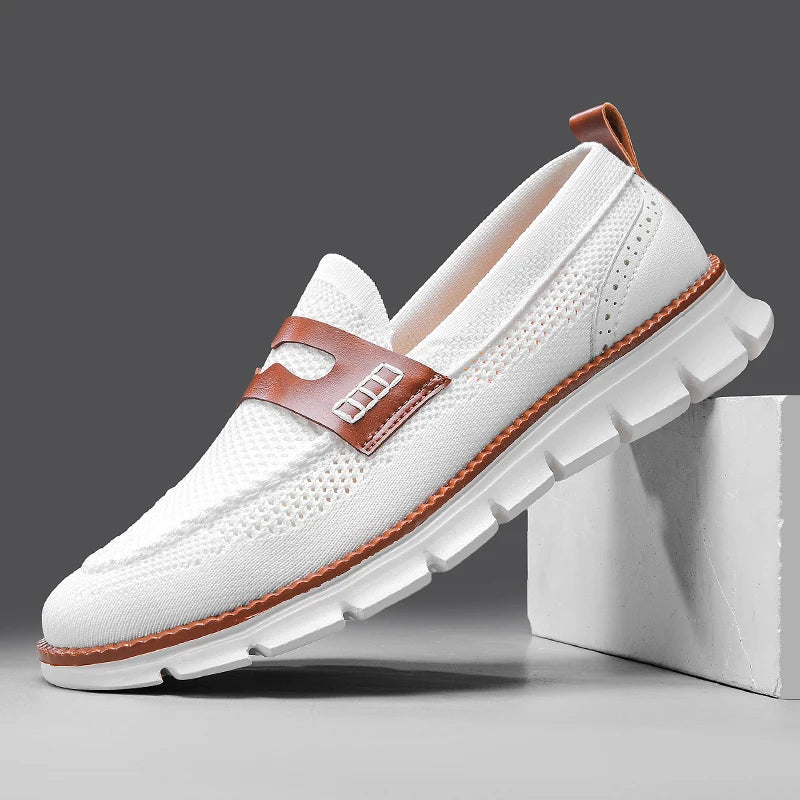 Penny Loafer Aus Atmungsaktivem Mesh Mit Lederdetails